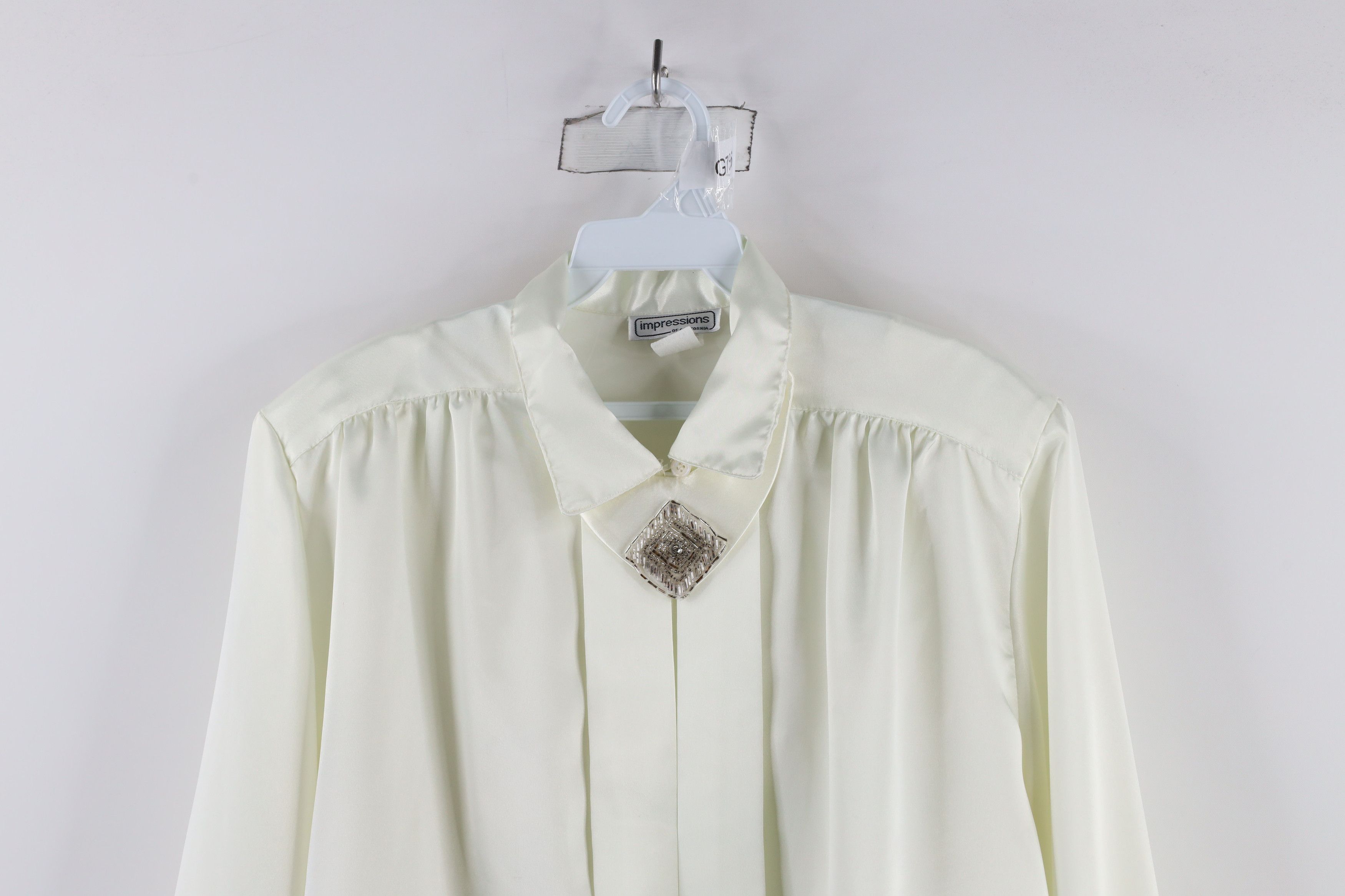 Vintage Vintage 90s Streetwear Beaded Collar Button Shirt USA Size XXL / US 16-18 / IT 52-54 - 2 Thumbnail