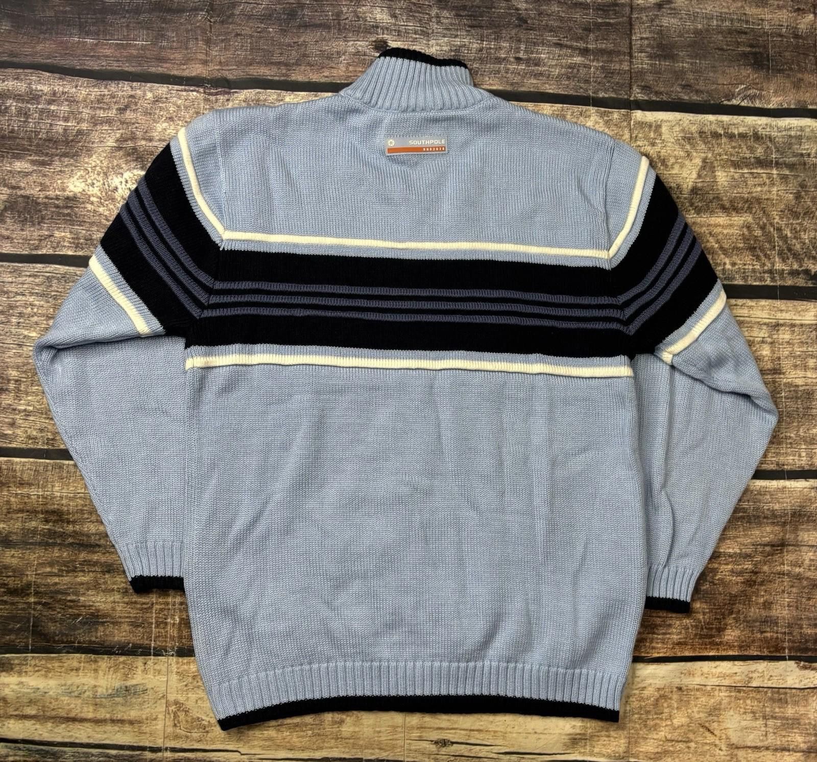 Southpole Vtg Southpole Sweater Mock Turtleneck Stripe Y2k Mens Medium Size US M / EU 48-50 / 2 - 3 Thumbnail