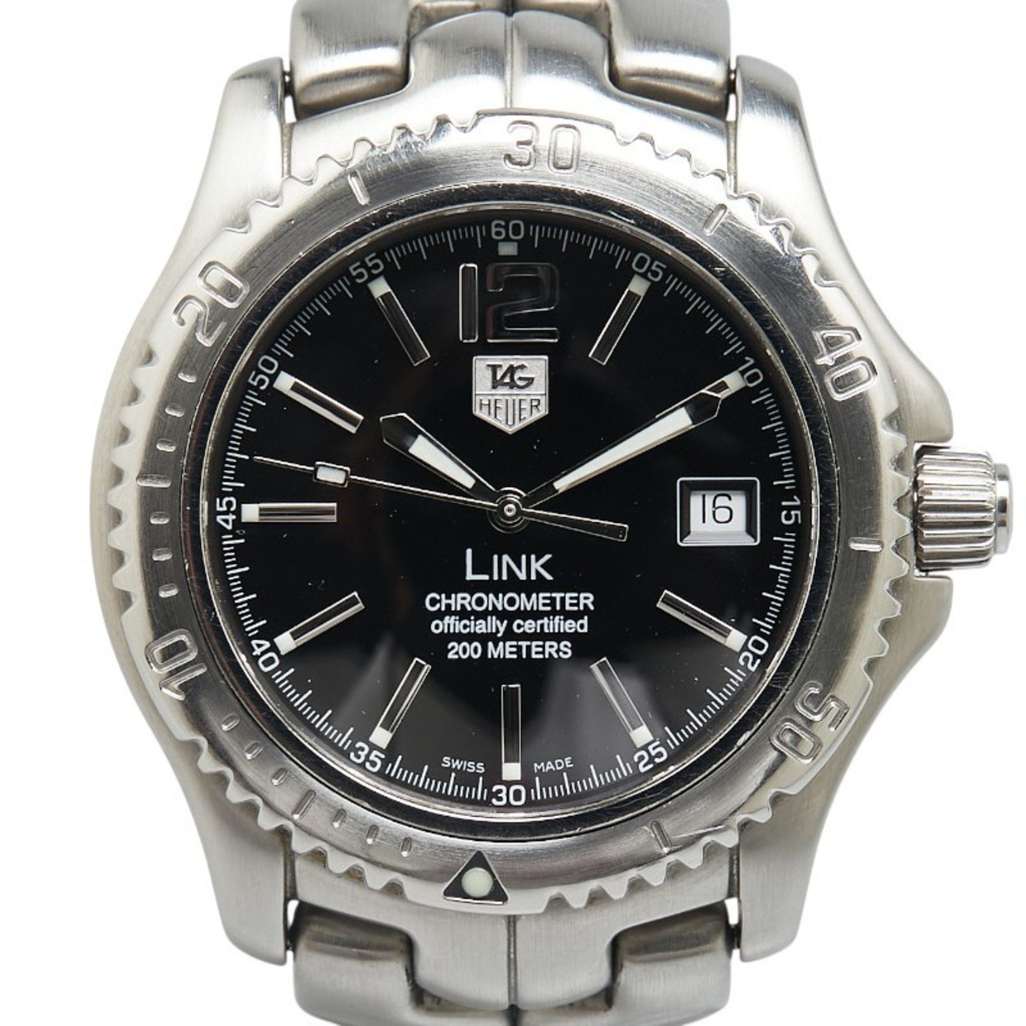 Tag Heuer Link Watch Wt5110-0 Automatic Black Dial Stainless Steel Men's Heuer