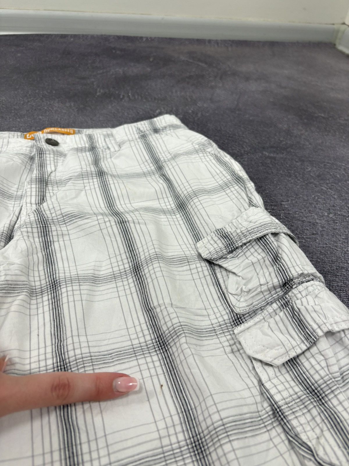 Lee Vintage Lee Dungarees Y2K Hype Check Casual Cargo Shorts Size US 30 / EU 46 - 6 Thumbnail