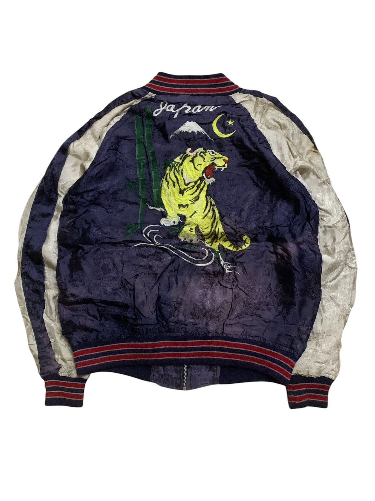 Japanese Brand Houston Rayon Sukajan Japan Tiger Zipper Sun Faded Jacket Size US L / EU 52-54 / 3 - 3 Thumbnail
