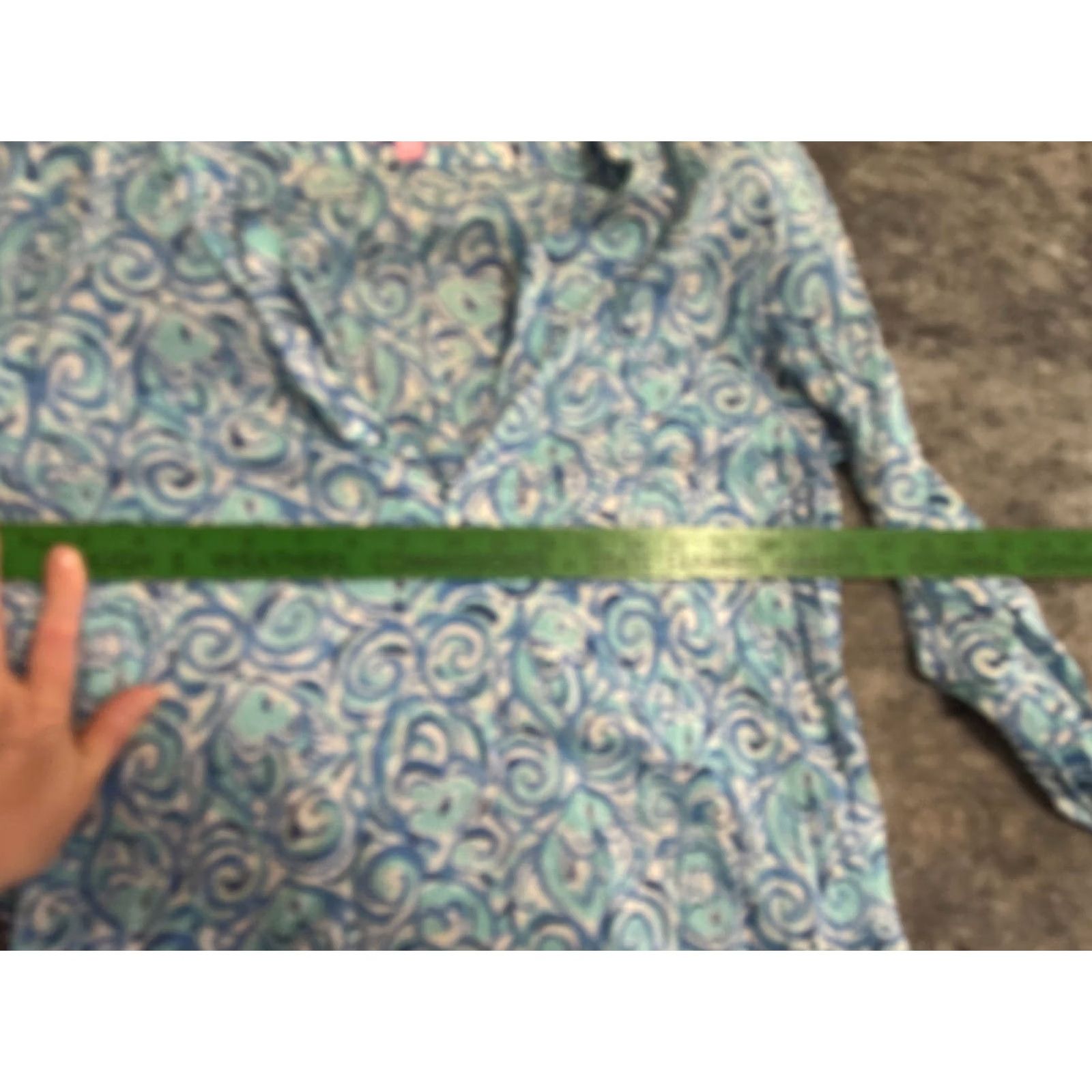 Lilly Pulitzer VINTAGE Lilly Pulitzer Blue Swirls Tunic Top Medium Womens Casual Party Size M / US 6-8 / IT 42-44 - 4 Thumbnail