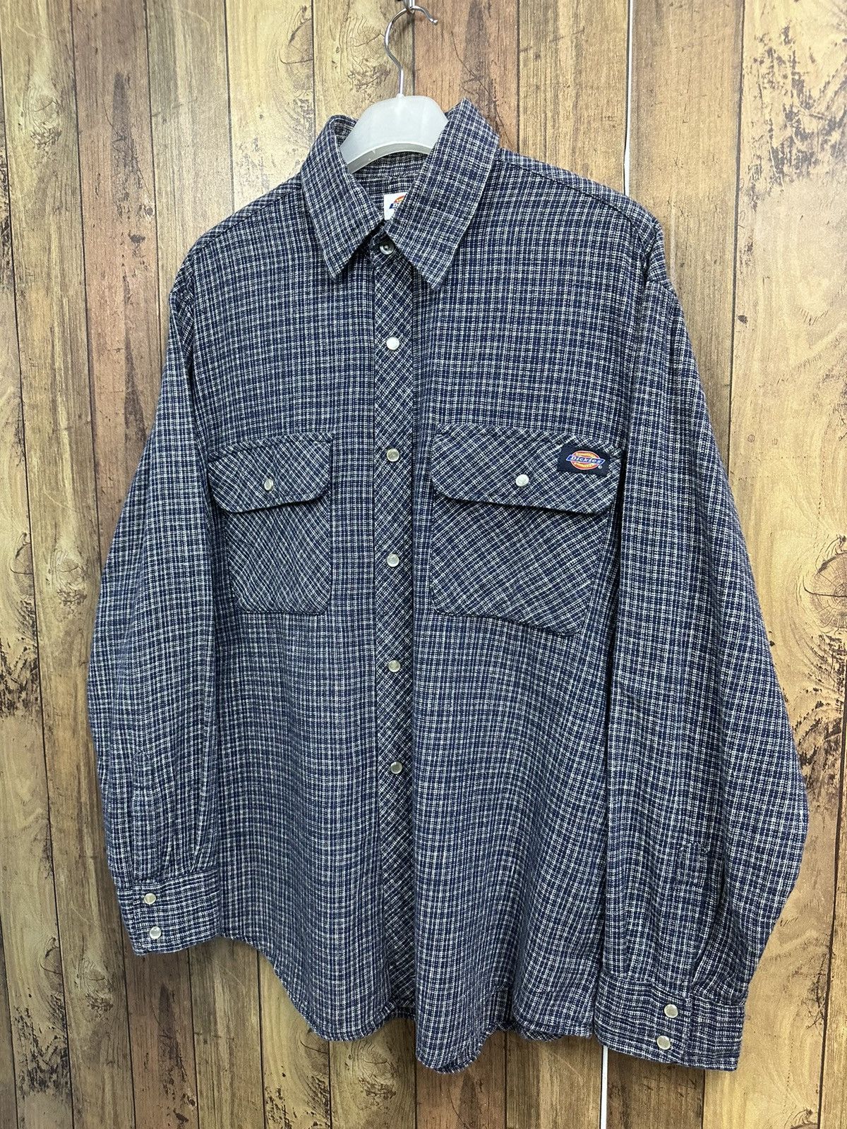 Dickies × Flannel × Vintage Vintage Dickies Flannel Stone Button Baggy Z44 Size US M / EU 48-50 / 2 - 2 Thumbnail