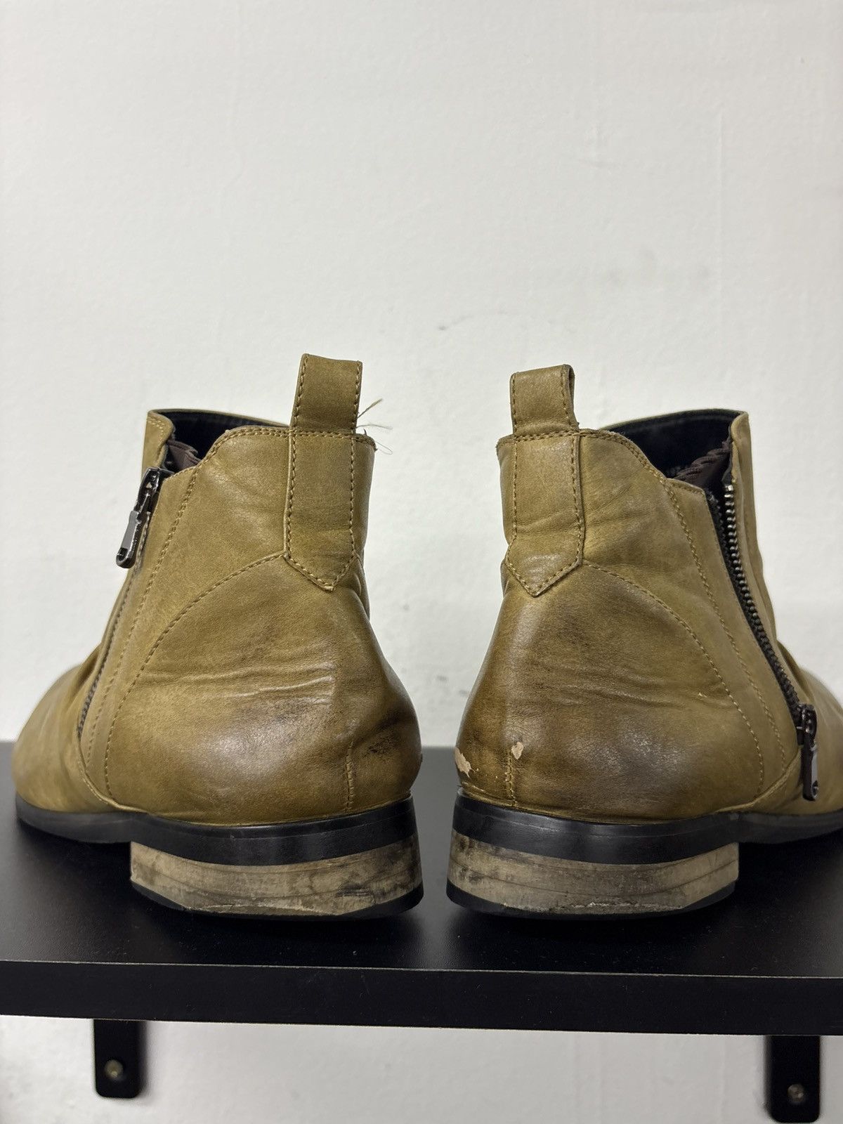 Guidi No Label Side Zip Leather Boots Wrinkle Slouch Boot Size US 11.5 / EU 44-45 - 14 Thumbnail