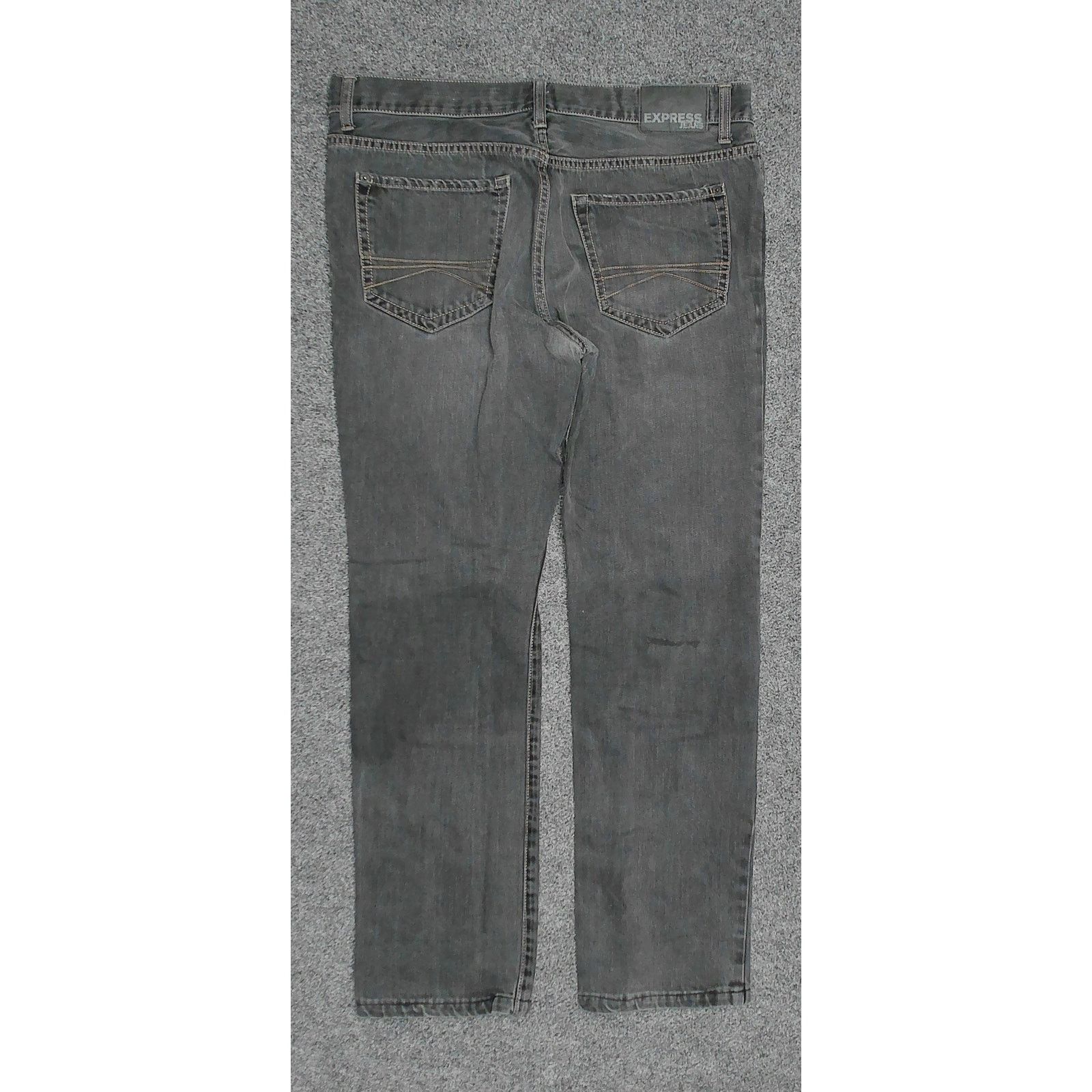 Express Express Faded Black Wash Distressed Denim Jeans 36x30 Size US 36 / EU 52 - 4 Thumbnail