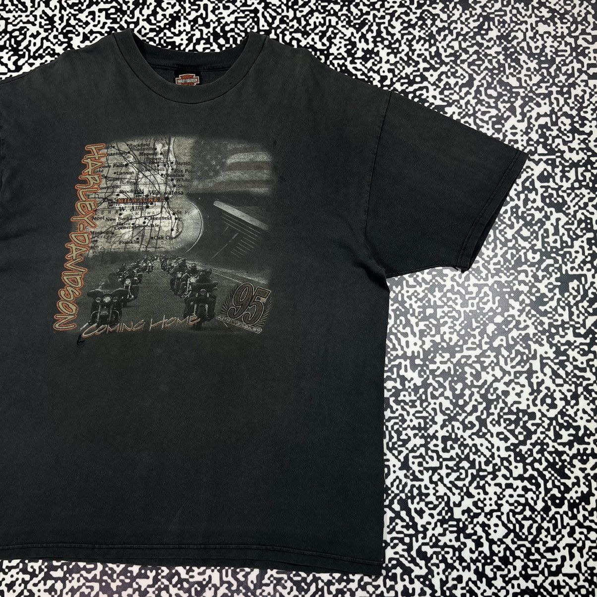 Harley Davidson Vintage 00s Harley Davidson Milwaukee Faded Boxy T-shirt Size US XXL / EU 58 / 5 - 3 Thumbnail