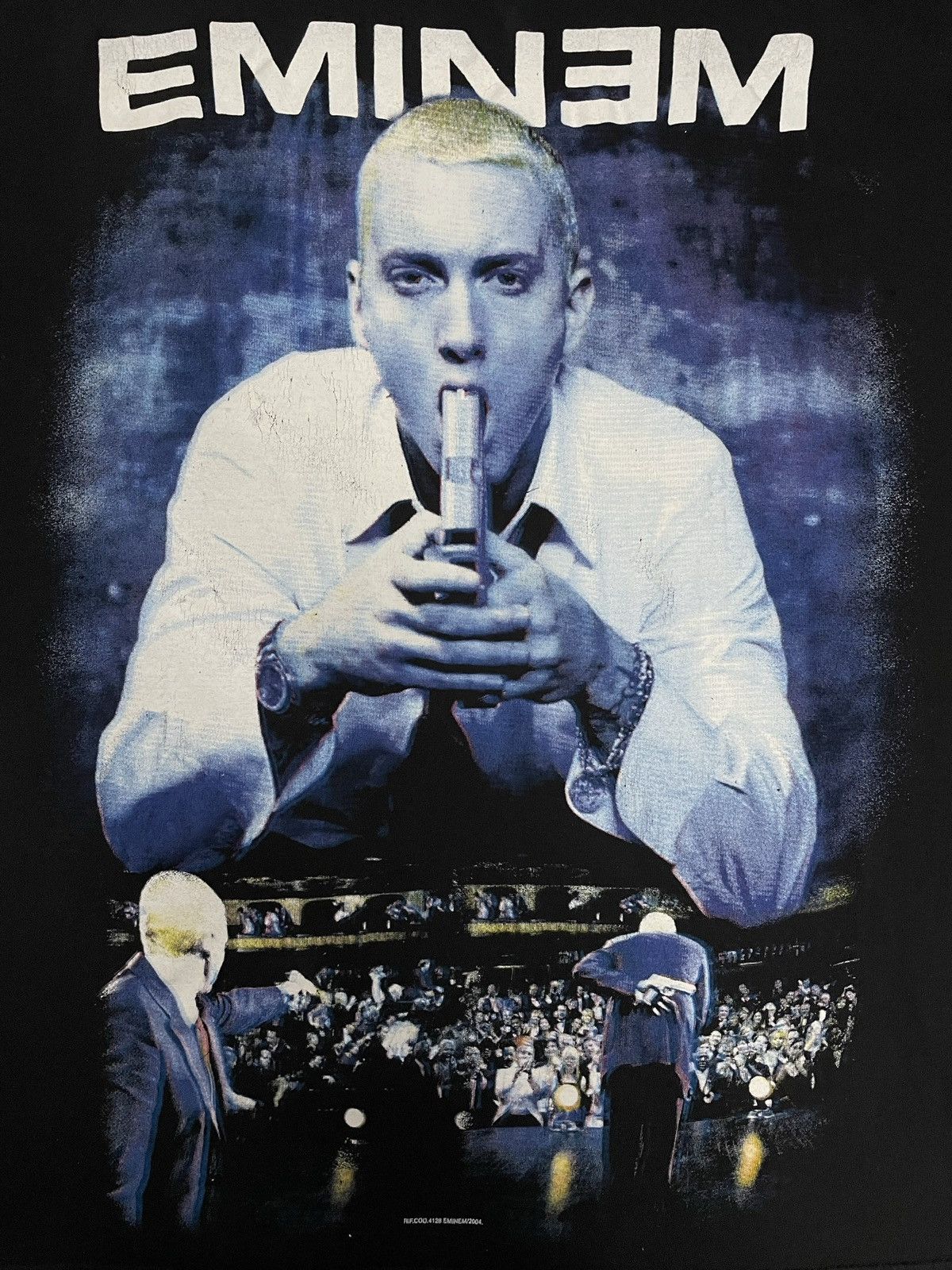 Eminem × Rap Tees × Vintage 💥Black Rare Vintage Eminem Encore 2004 T-shirt Rap Tee Y2k Size US L / EU 52-54 / 3 - 3 Thumbnail