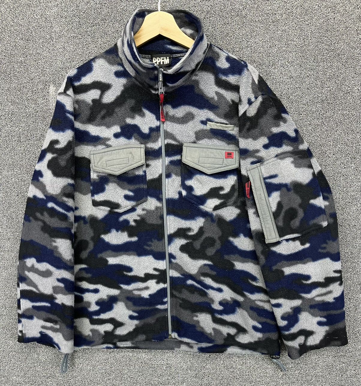PPFM Vintage PPFM Military Camo Fleece Zip Up Punk Jacket Size US L / EU 52-54 / 3 - 1 Thumbnail