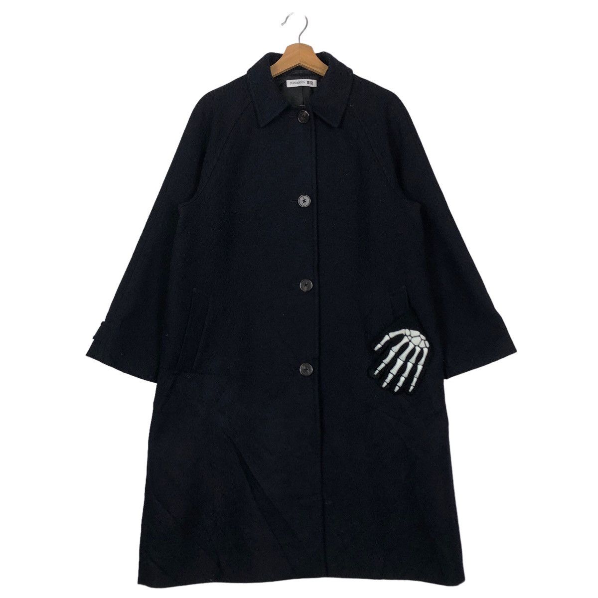 JW Anderson 🔥Rich Black - Fly Coats Long Jacket Wool Herringbone Size US S / EU 44-46 / 1 - 2 Thumbnail
