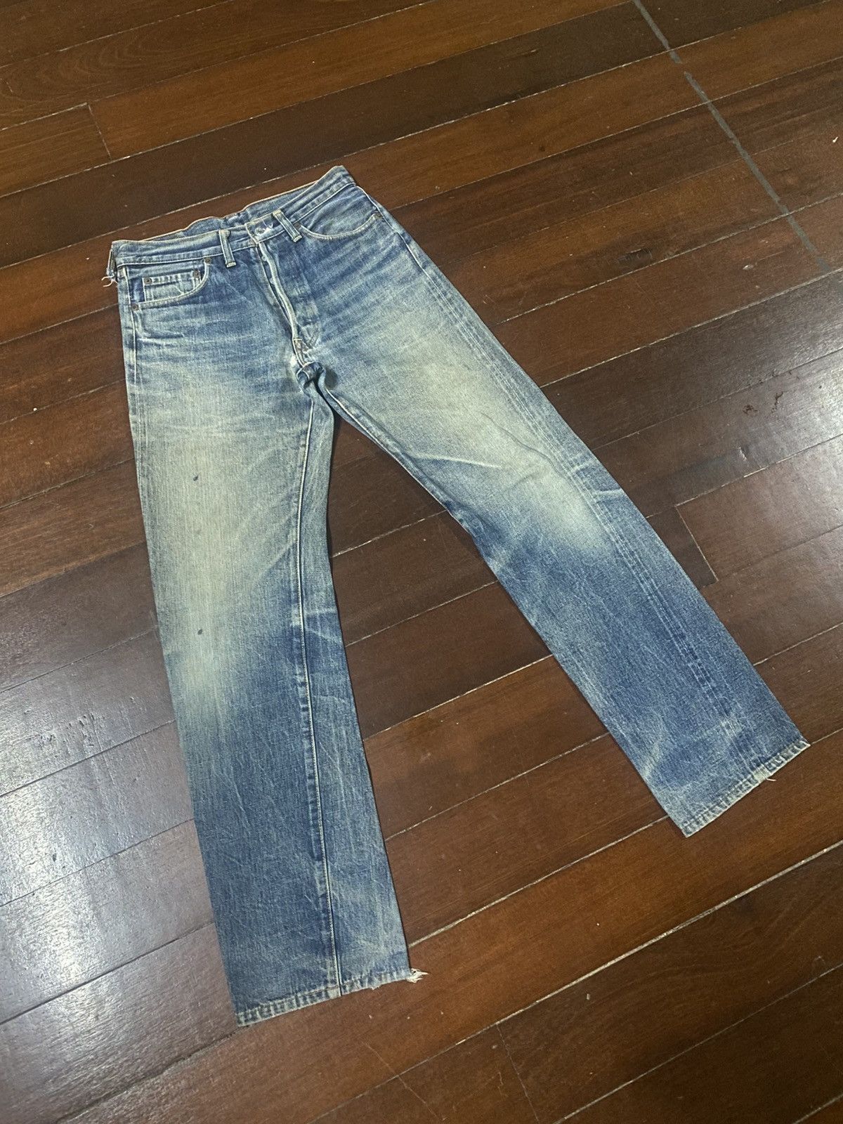 Denime Rare vintage 90s Denime Japan Distressed mud wash Selvedge Size US 30 / EU 46 - 2 Thumbnail