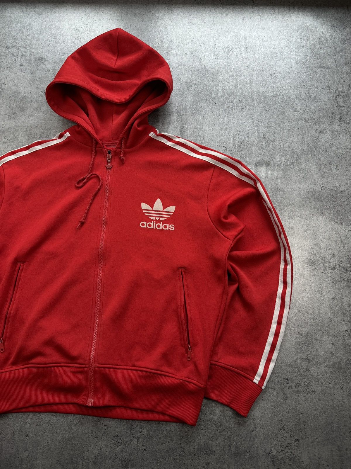 Adidas × Vintage Adidas 3 Stripes zip boxy vintage rap skate y2k logo rare Size US L / EU 52-54 / 3 - 4 Thumbnail