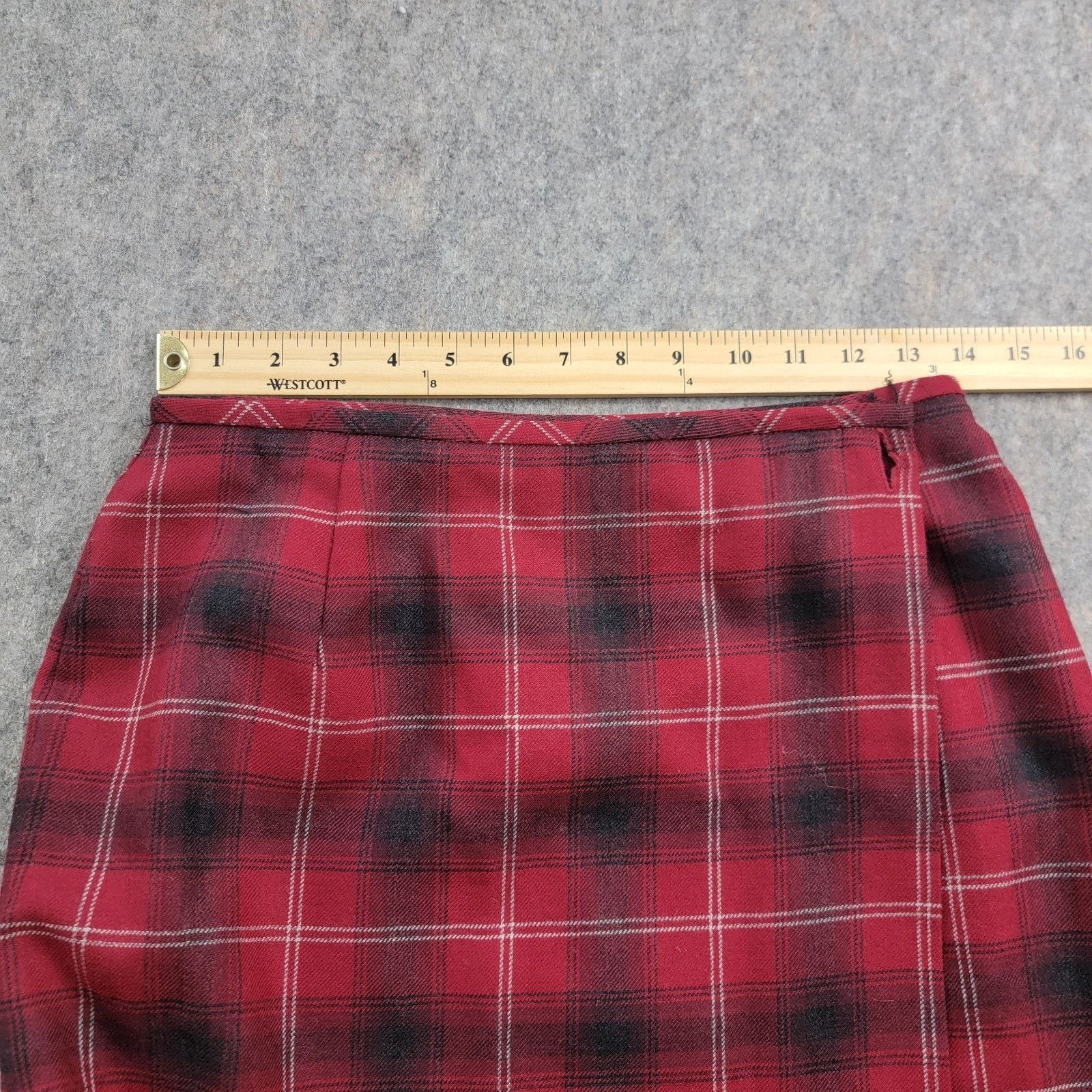Vintage Liz Claiborne Y2K 100% Wool Plaid Maxi Wrap Skirt Size 8p Size 30" / US 8 / IT 44 - 3 Thumbnail