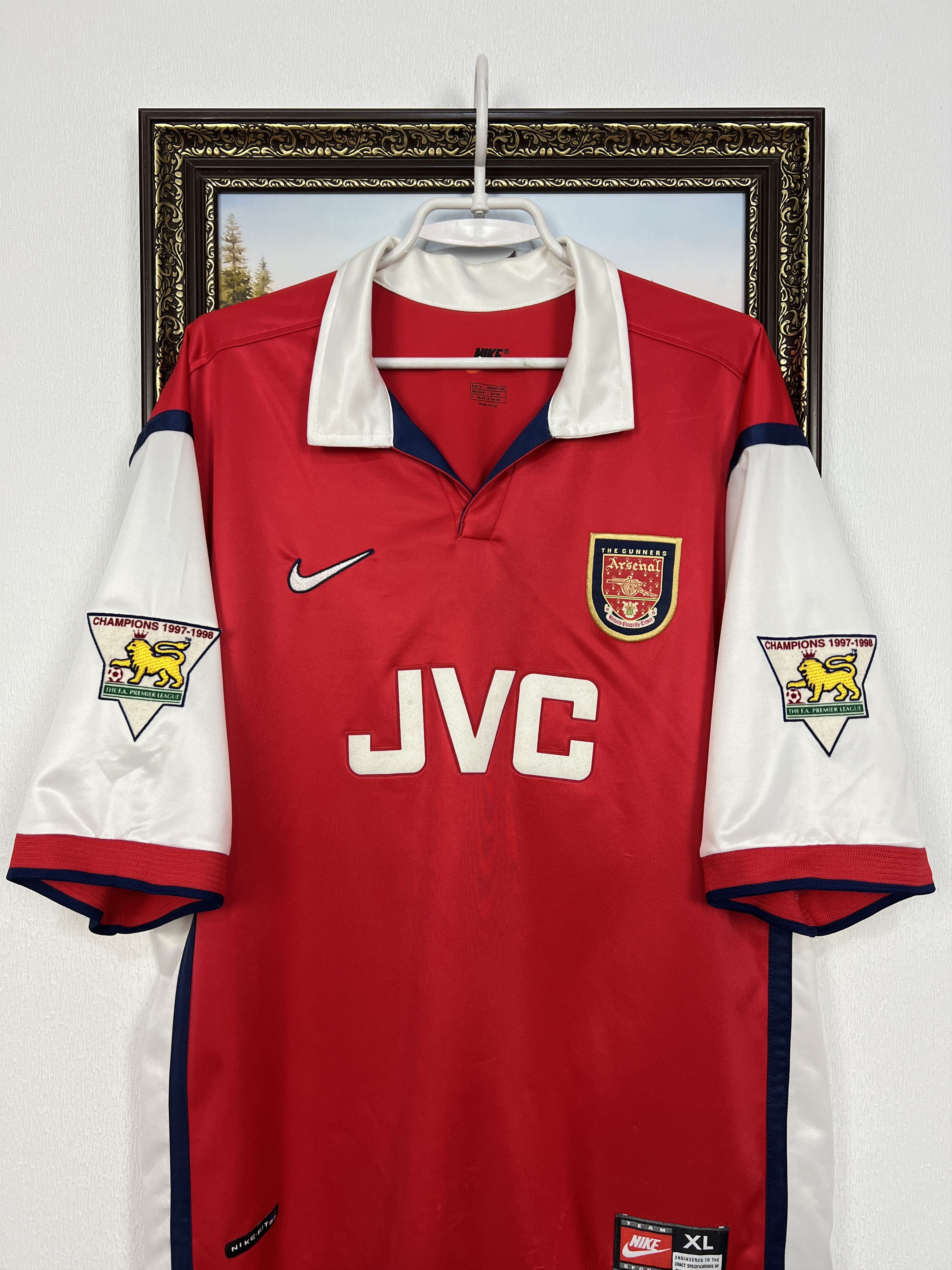 Nike Arsenal Home football shirt 1998 Soccer Nike Jersey Mens Size US XL / EU 56 / 4 - 2 Thumbnail