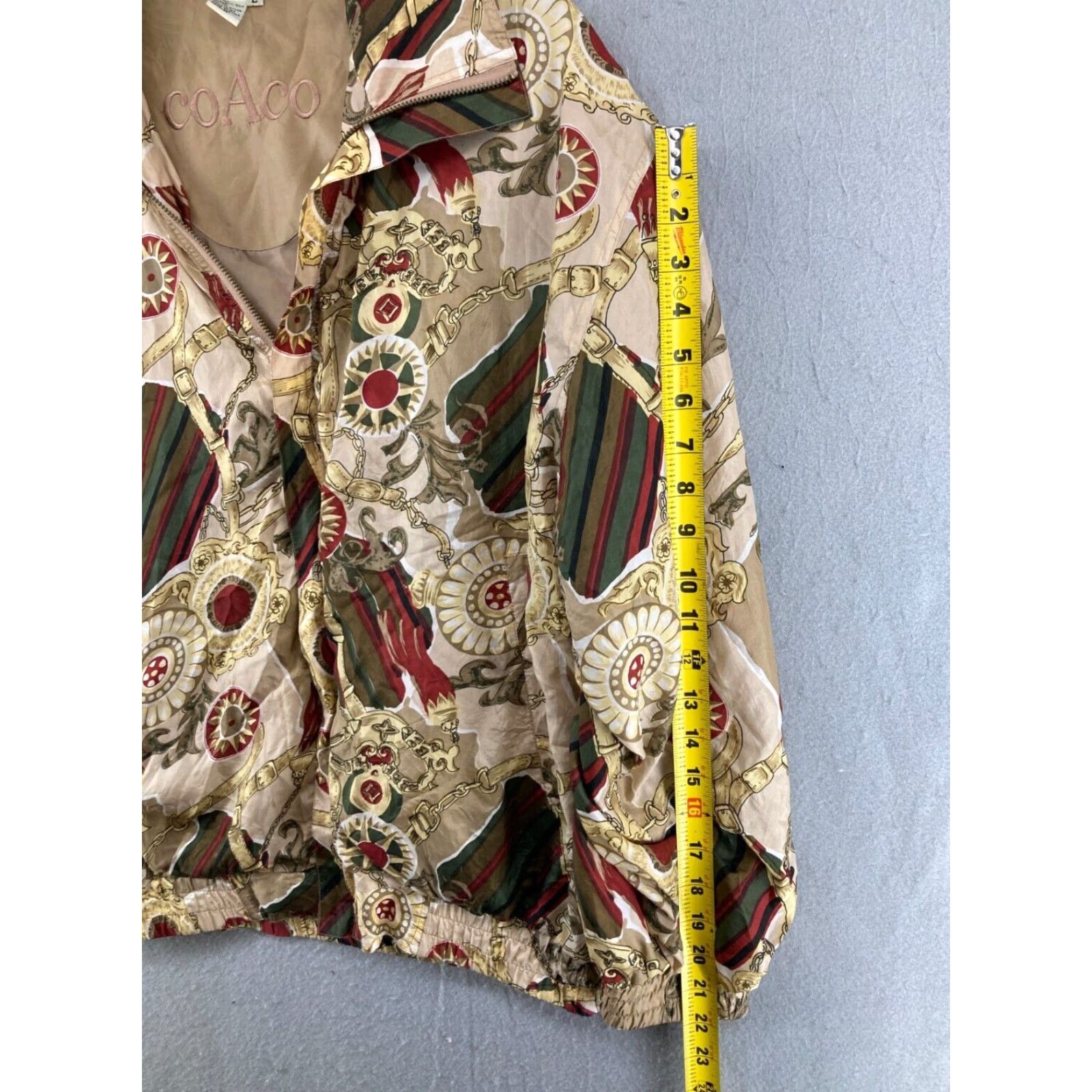 Vintage Coaco Womens Equestrian Jacket Large 100% Silk Chains Size L / US 10 / IT 46 - 4 Thumbnail