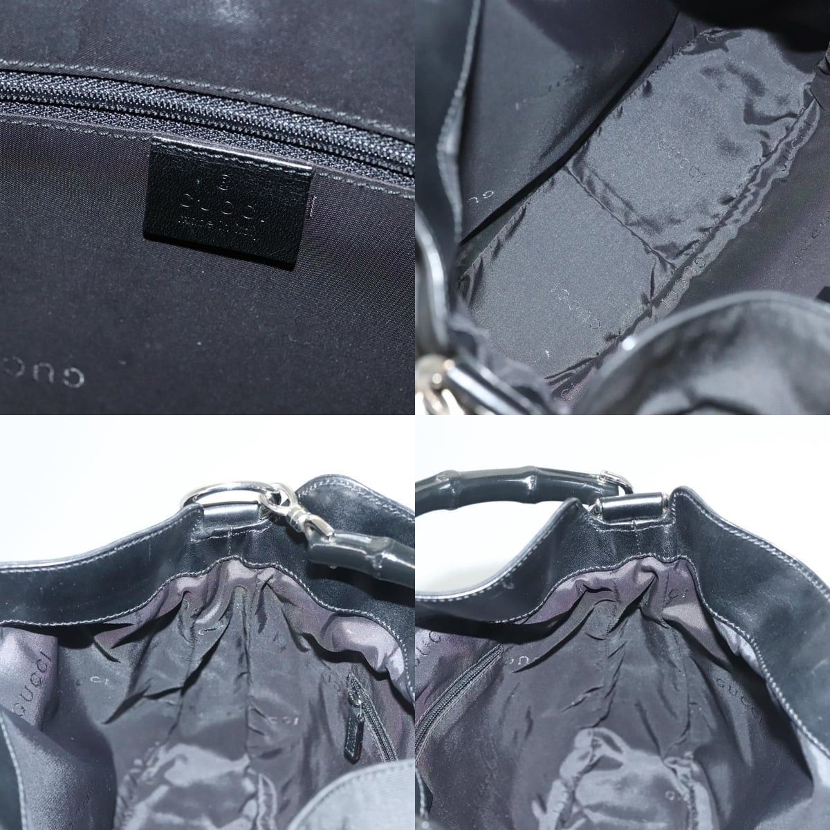 Gucci GUCCI Bamboo Handbag Canvas Black Silver 001 001 Size ONE SIZE - 11 Thumbnail