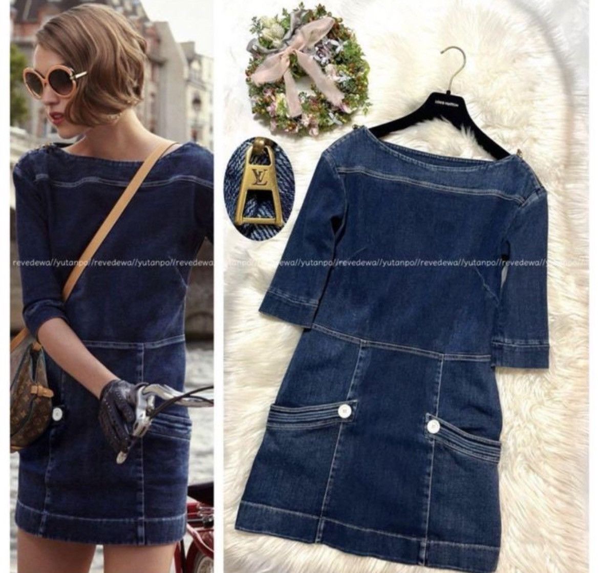 Louis Vuitton × Vintage Louis Vuitton Denim Mini Dress Stretch Luxury Size XS / US 0-2 / IT 36-38 - 1 Thumbnail