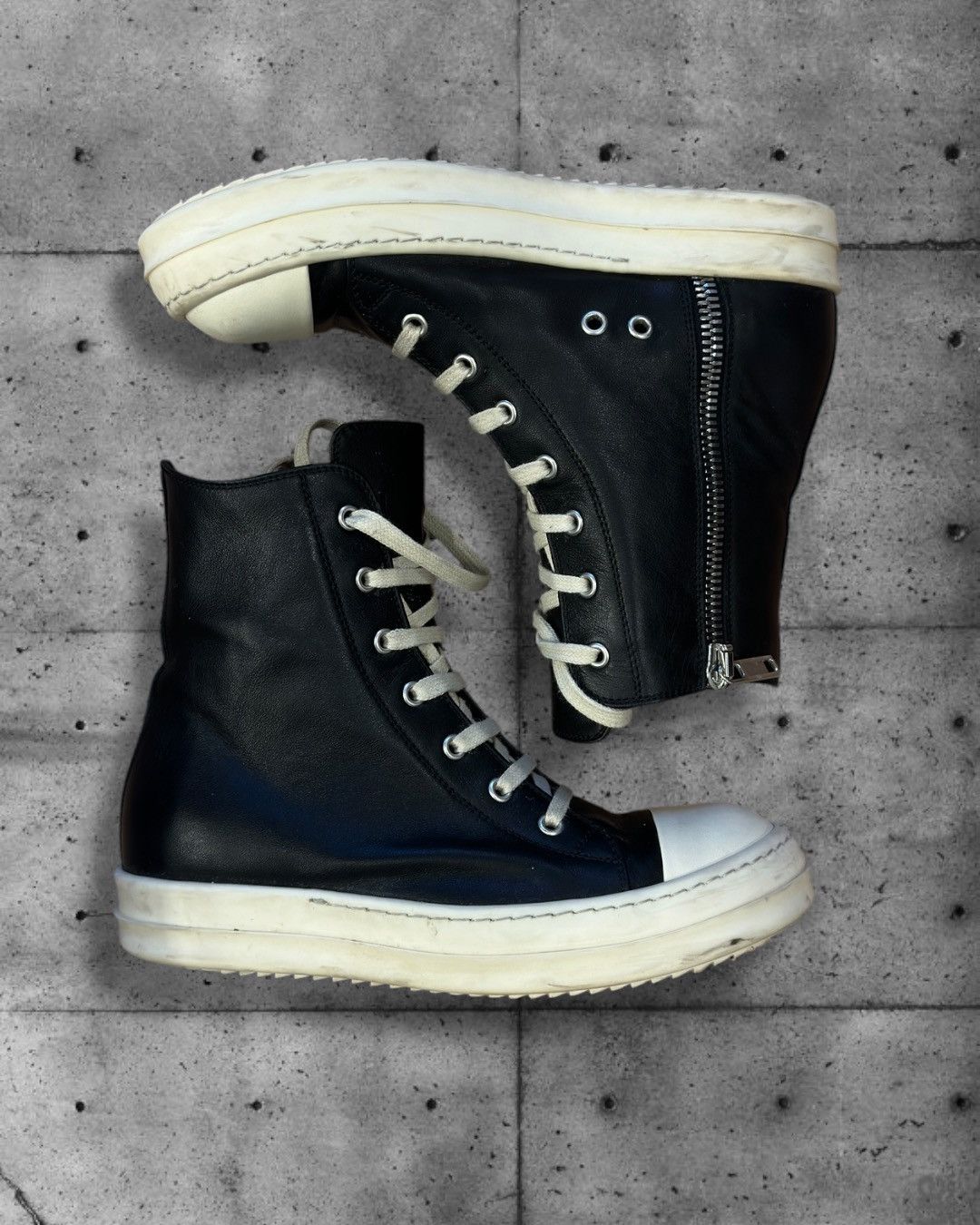 Rick Owens Rick Owens Ramones Sneakers Black Milk first line 38 Size US 5.5 / EU 38 - 1 Thumbnail