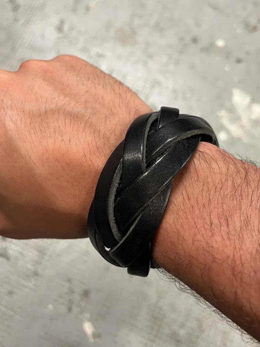 Saint Laurent Paris Saint Laurent Black Leather Bracelet Size ONE SIZE - 3 Thumbnail