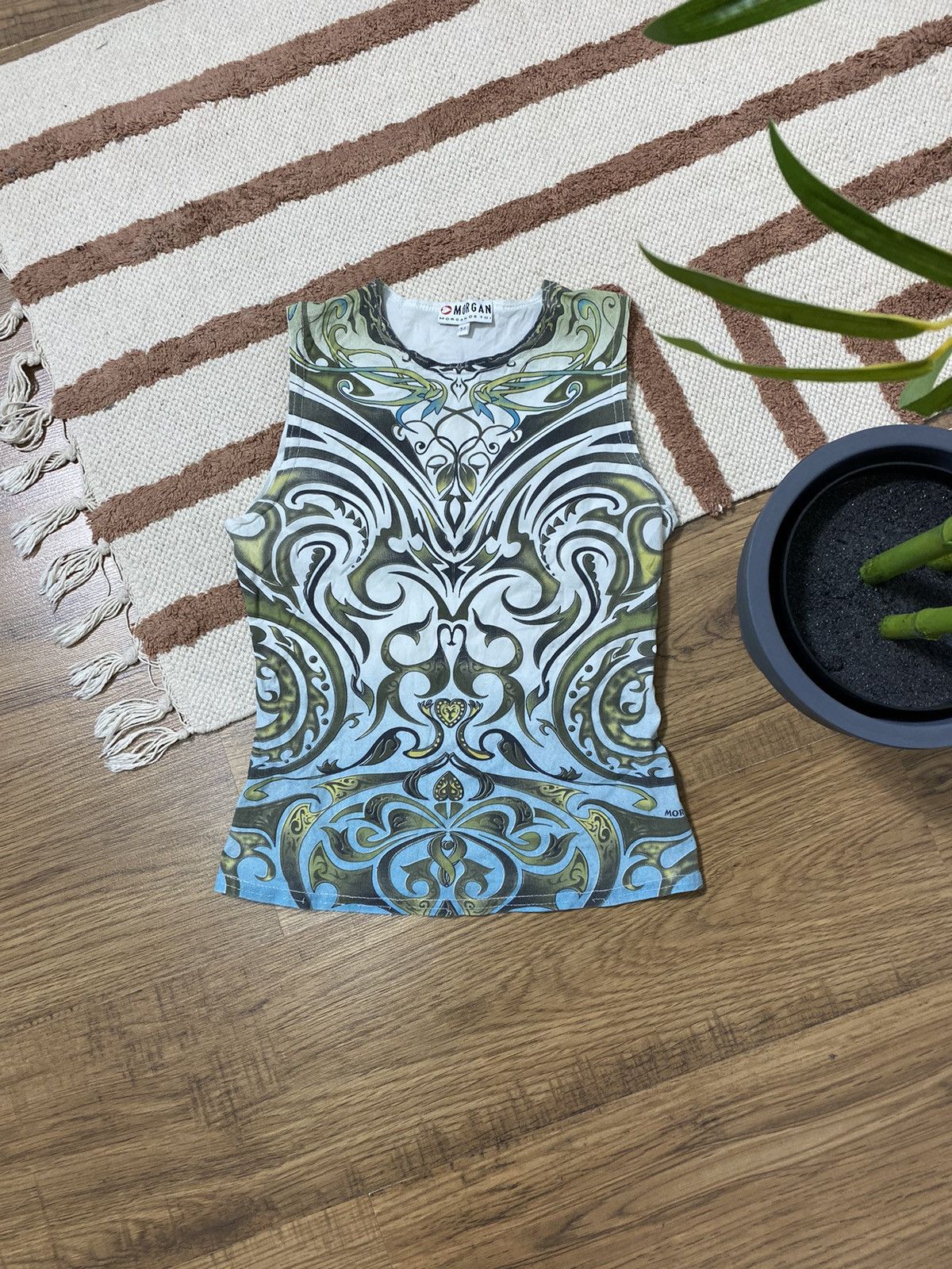 Vintage VINTAGE MORGAN TRYBLE HEARTS STRETCHED TANK TOP Size S / US 4 / IT 40 - 1 Thumbnail