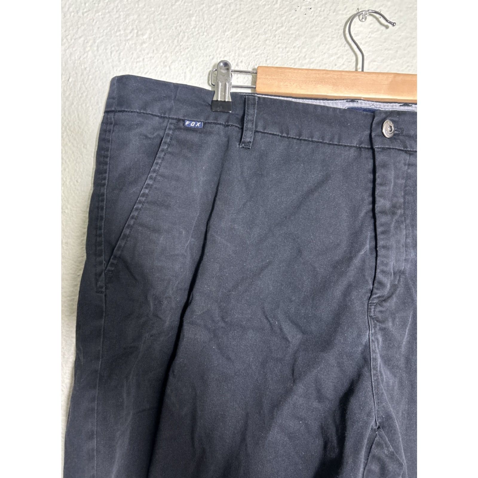 Fox Racing Fox Racing Mens Black Cotton Shorts Size 42x12 Chino Regular Mens Shorts Black 42x12 Size US 42 / EU 58 - 3 Thumbnail