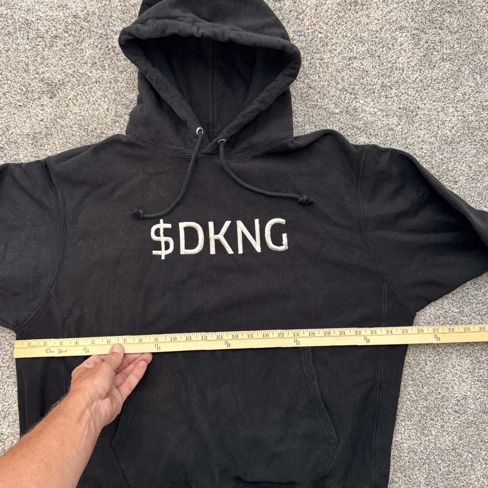 Champion VINTAGE Champion Reverse Weave Hoodie Mens XL Black DKNG Pullover Sweatshirt Embroidered Size US XL / EU 56 / 4 - 3 Thumbnail