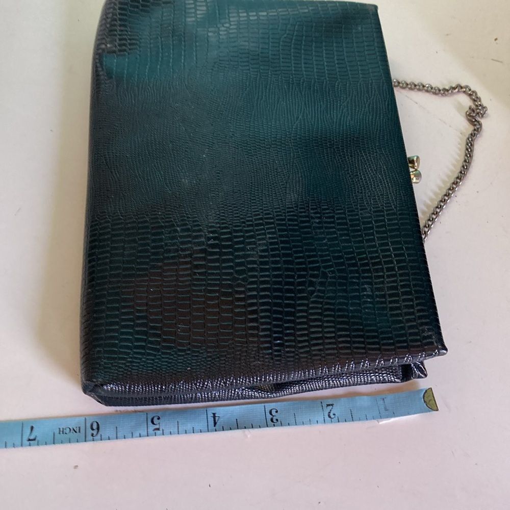 Vintage Vintage Lizard Clutch Handbag Black with Chain Handle 6 X 9 Size ONE SIZE - 14 Thumbnail