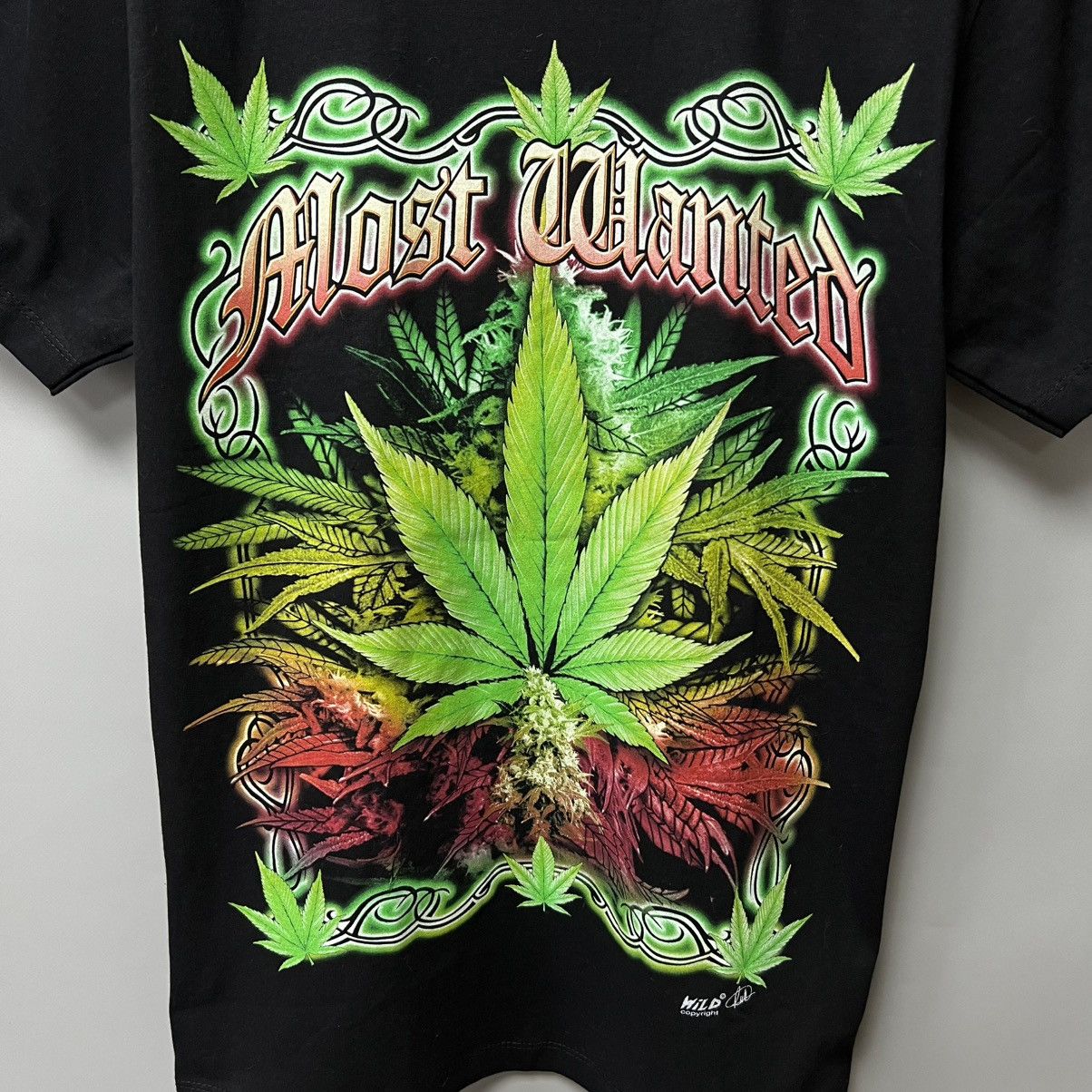 Bob Marley × Vintage Vintage WILD “Most Wanted” Weed Bob Marley Style T shirt tee Size US M / EU 48-50 / 2 - 6 Thumbnail