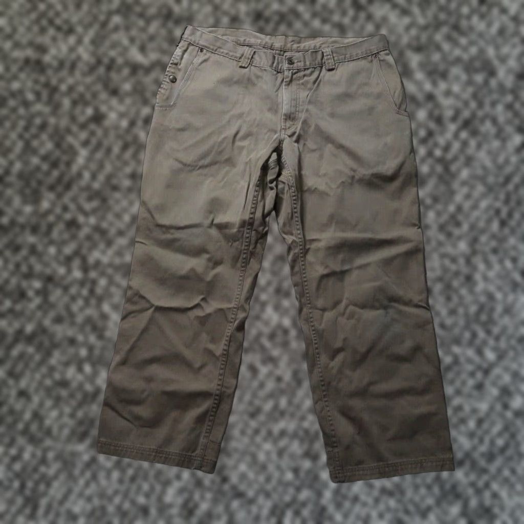 Vintage Duluth Straight Leg Pants Men's 40x30 Beige Workwear 5-Pocket Design Belt Loops Cargo Flat Front Size US 40 / EU 56 - 1 Thumbnail