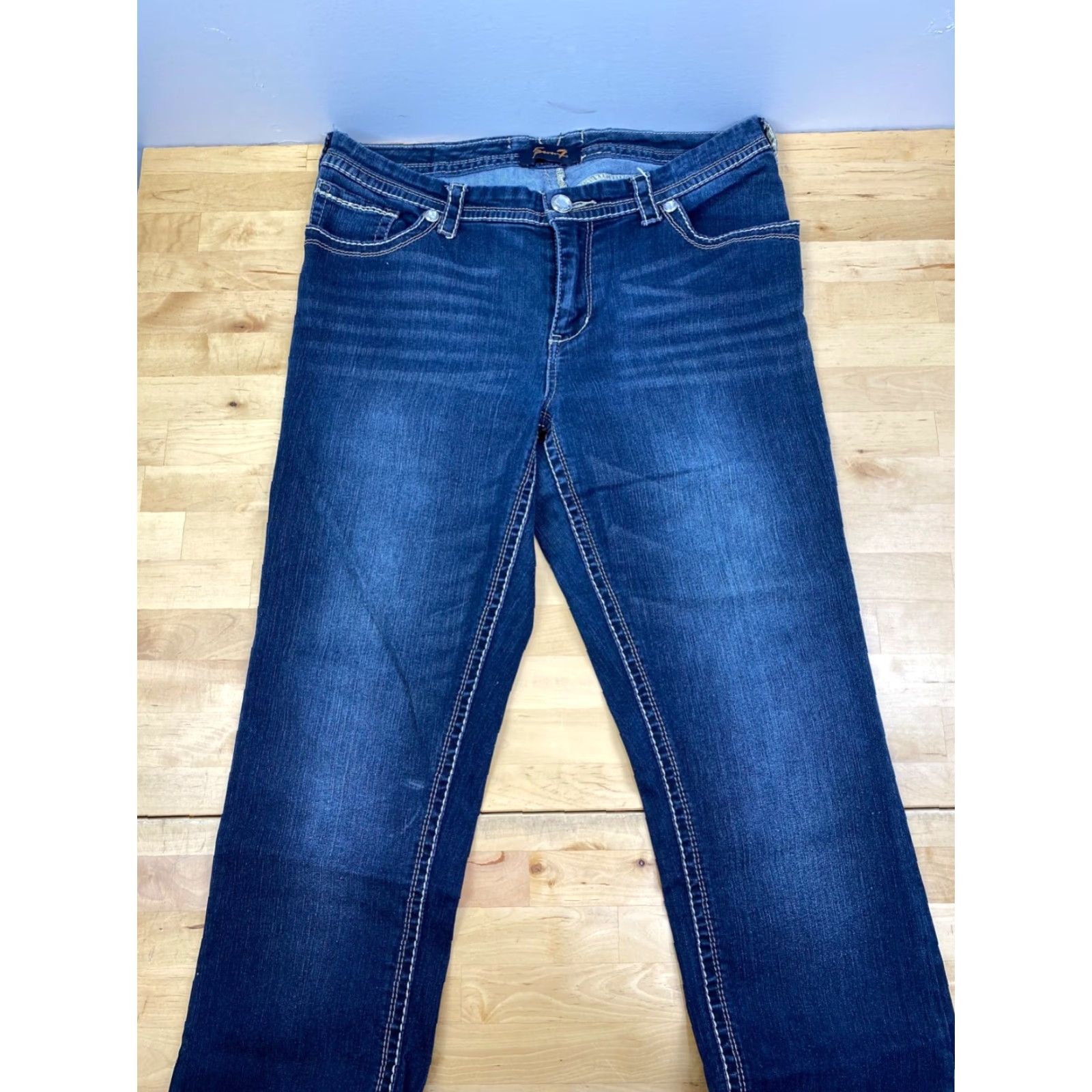 Vintage Seven7 Jeans Womens Bootcut Jeans 16 Blue Dark Wash Inseam 25" 9588 Size 38" / US 16 / IT 52 - 2 Thumbnail