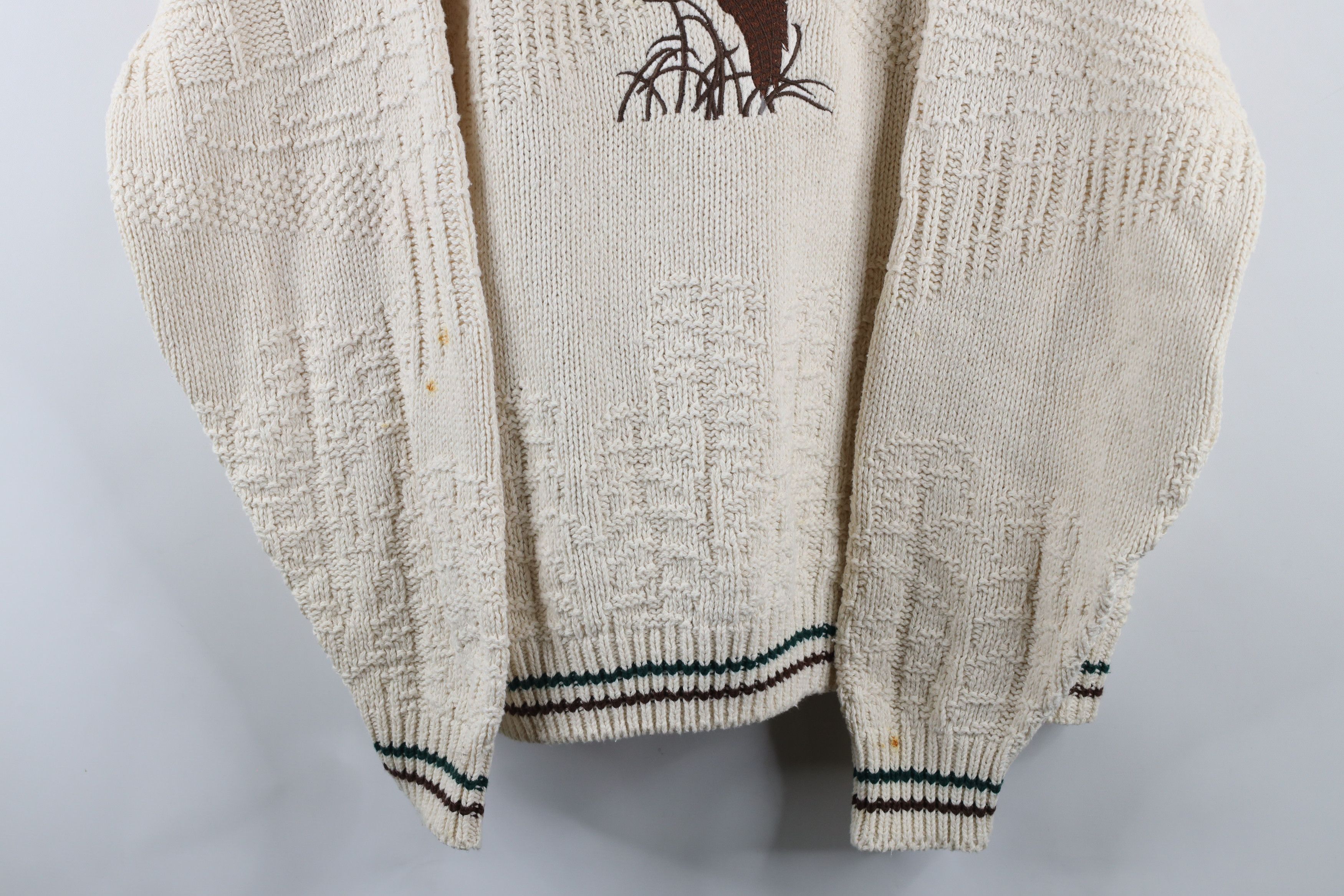 Vintage Vintage 90s Streetwear Cotton Knit Pheasant Bird Sweater USA Size US XL / EU 56 / 4 - 3 Thumbnail