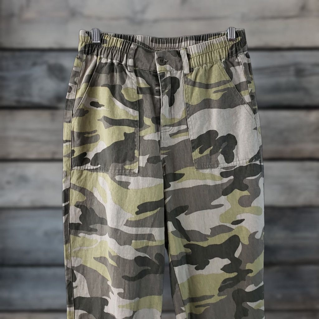 Vintage PS/LA Womens Jogger Pants Small Green Camo High Rise Cotton Size 28" / US 6 / IT 42 - 1 Thumbnail