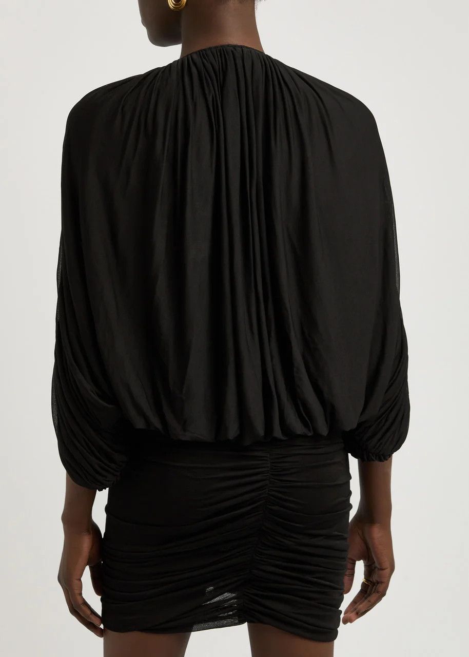 Saint Laurent Paris o1bcso1str1125 Robe Jersey Voile Crepe in Black Size M / US 6-8 / IT 42-44 - 5 Thumbnail