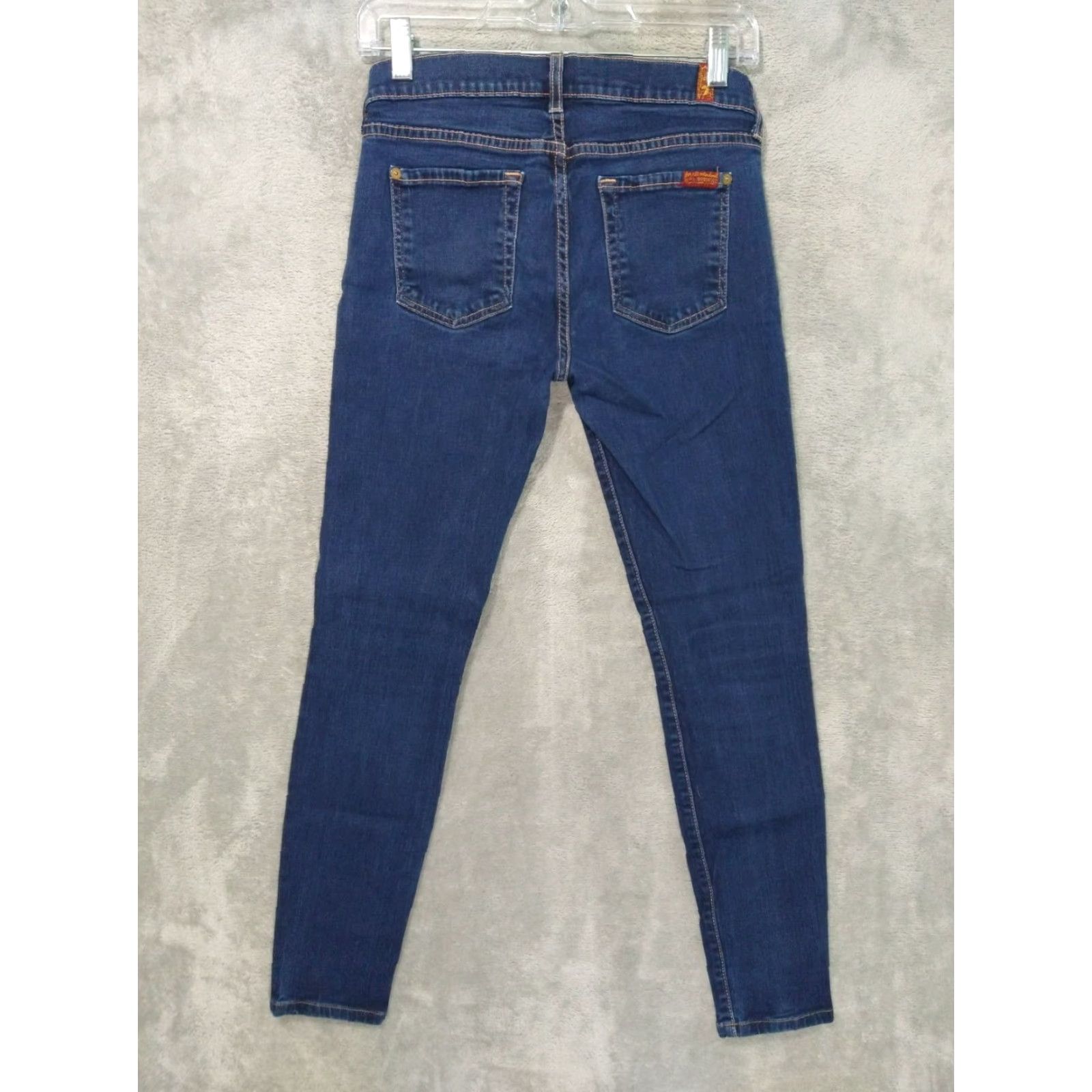 7 For All Mankind 7 For All Mankind Jeans Womens 26 Blue Denim The Skinny Ankle Stretch Dark Wash Size 26" / US 2 / IT 38 - 2 Thumbnail