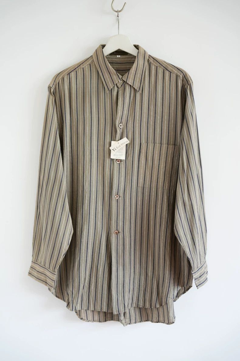 Yohji Yamamoto Yohji Yamamoto 01 SS silk striped shirt 2504-Nextarrow Size US L / EU 52-54 / 3 - 1 Thumbnail