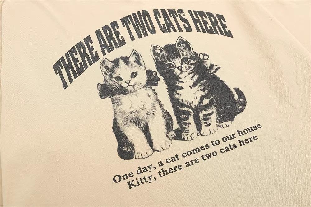 Japanese Brand × Vintage Vintage casual kitten print loose cotton T-shirt Size US M / EU 48-50 / 2 - 4 Thumbnail