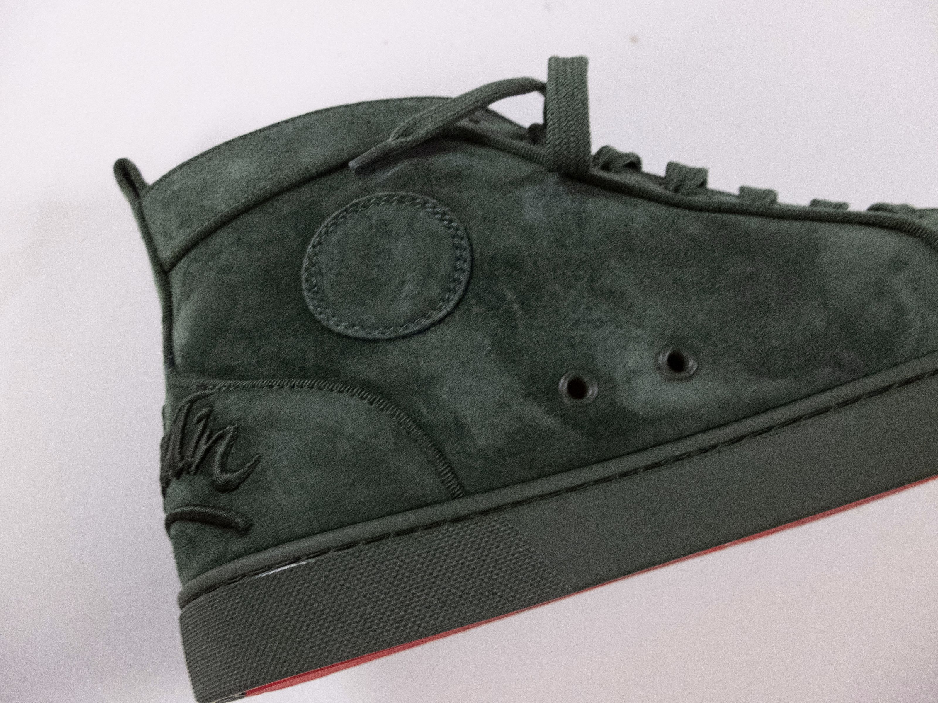 Christian Louboutin CHRISTIAN LOUBOUTIN Fun Louis green high suede sneakers 45 Size US 12 / EU 45 - 7 Thumbnail