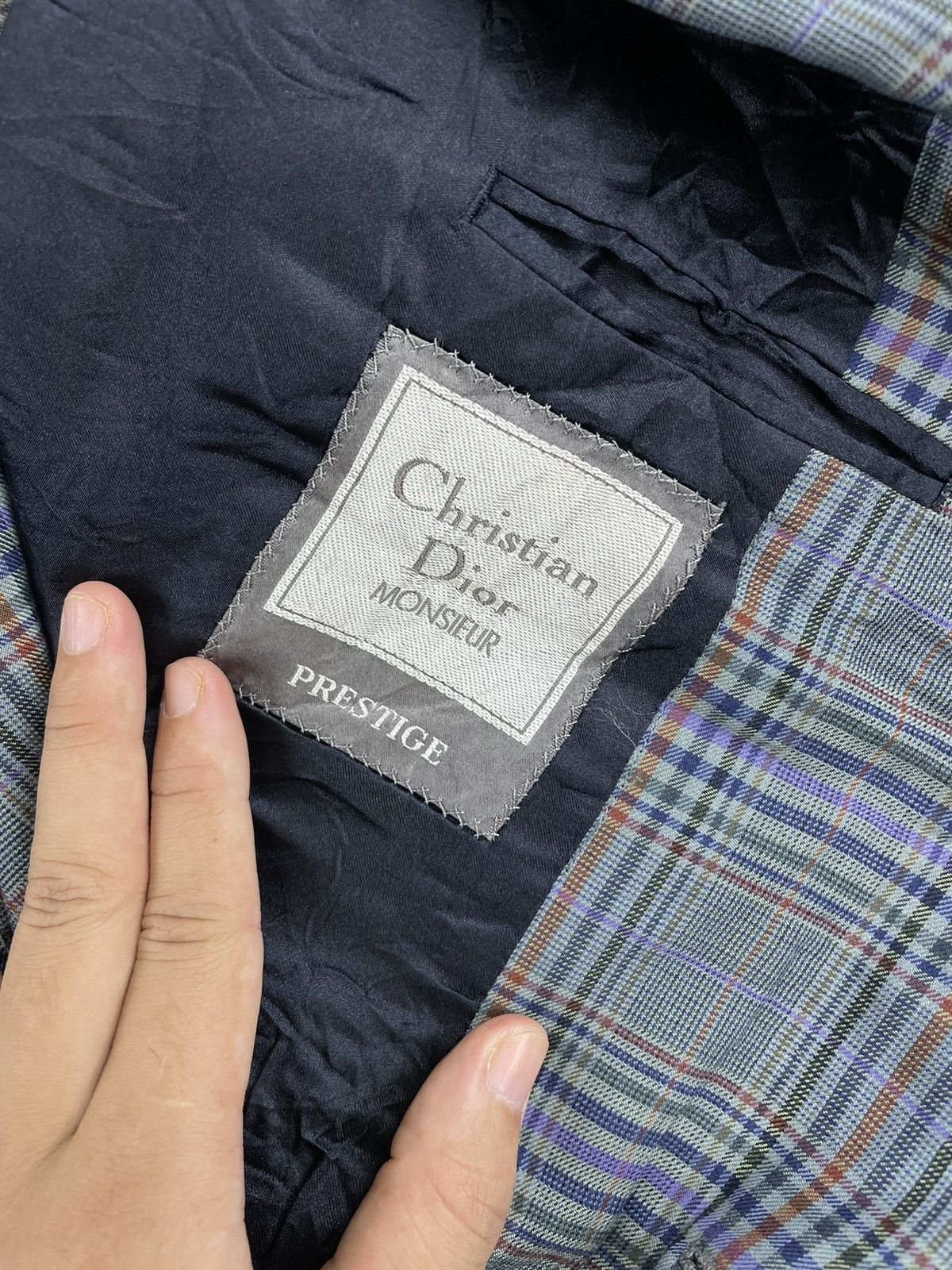 Christian Dior Monsieur × Vintage Vintage Christian Dior Monsieur Blue Plaid Blazer Jacket Size US M / EU 48-50 / 2 - 7 Thumbnail