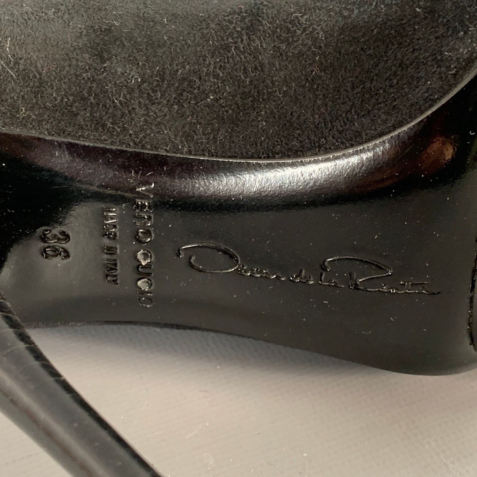Oscar De La Renta OSCAR DE LA RENTA Black Suede Satin Woven Stiletto Booties Size US 6 / IT 36 - 8 Thumbnail