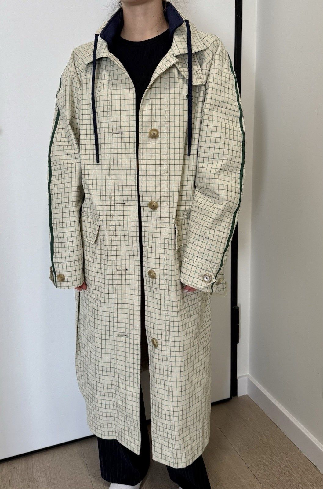 Lacoste Lacoste Trench Coat Jacket Womens Checked size 38 Size XS / US 0-2 / IT 36-38 - 21 Thumbnail