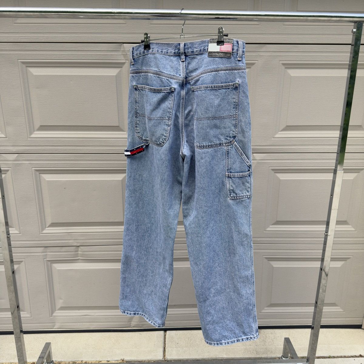 Vintage Tommy Jeans Thrashed Faded Distressed Work Jeans ERD Grunge Size US 31 - 1 Thumbnail