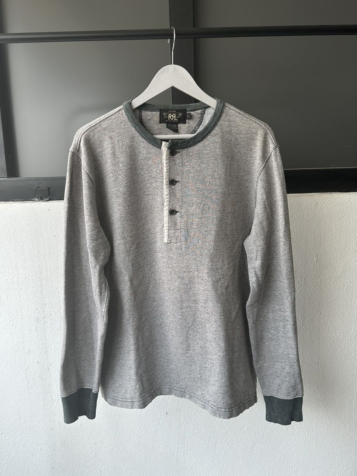 image of Rrl Ralph Lauren 1990S Rrl Button Jumper in Grey, Men's (Size Medium)