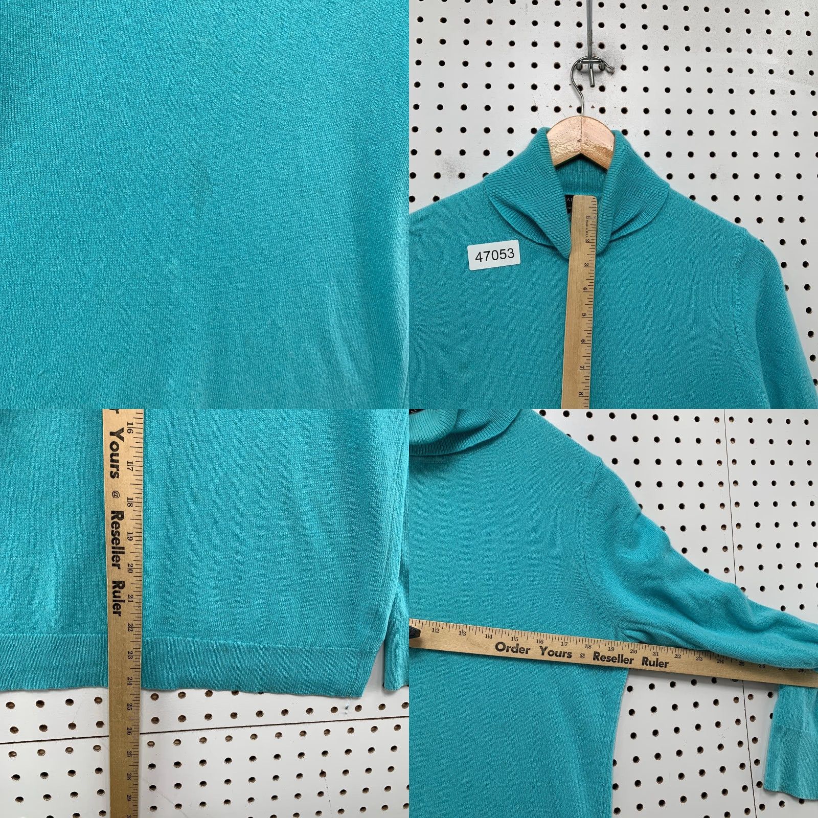 Talbots Talbots 100% Cashmere Turtleneck Sweater Womens Large Teal Lightweight Pullover Casual Size L / US 10 / IT 46 - 8 Thumbnail