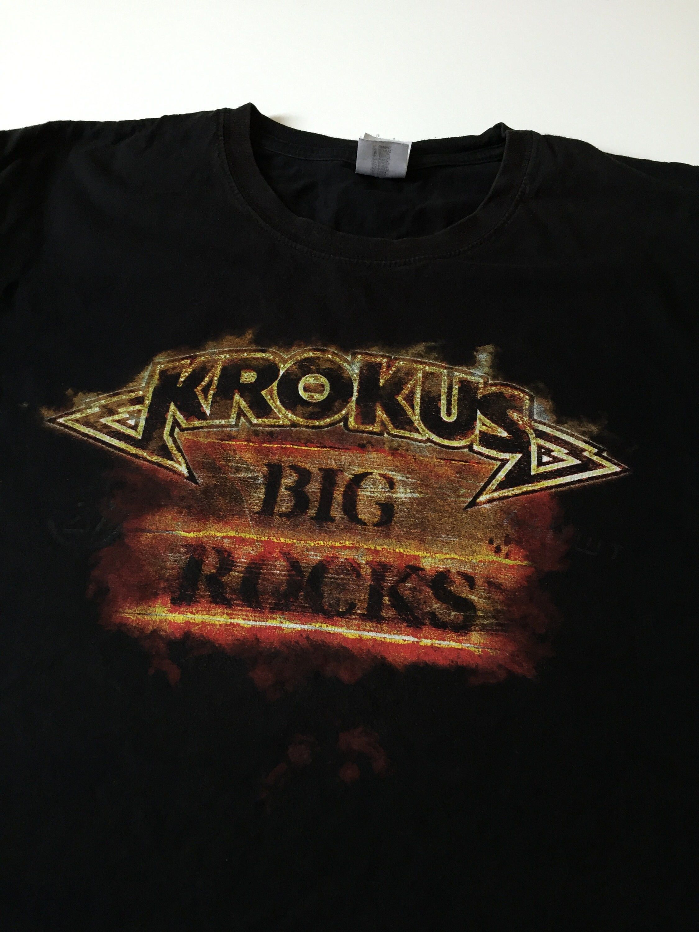 Band Tees Vintage Krokus Big Rocks T-shirt Heavy Metal Black Tee XL Size US XL / EU 56 / 4 - 2 Thumbnail