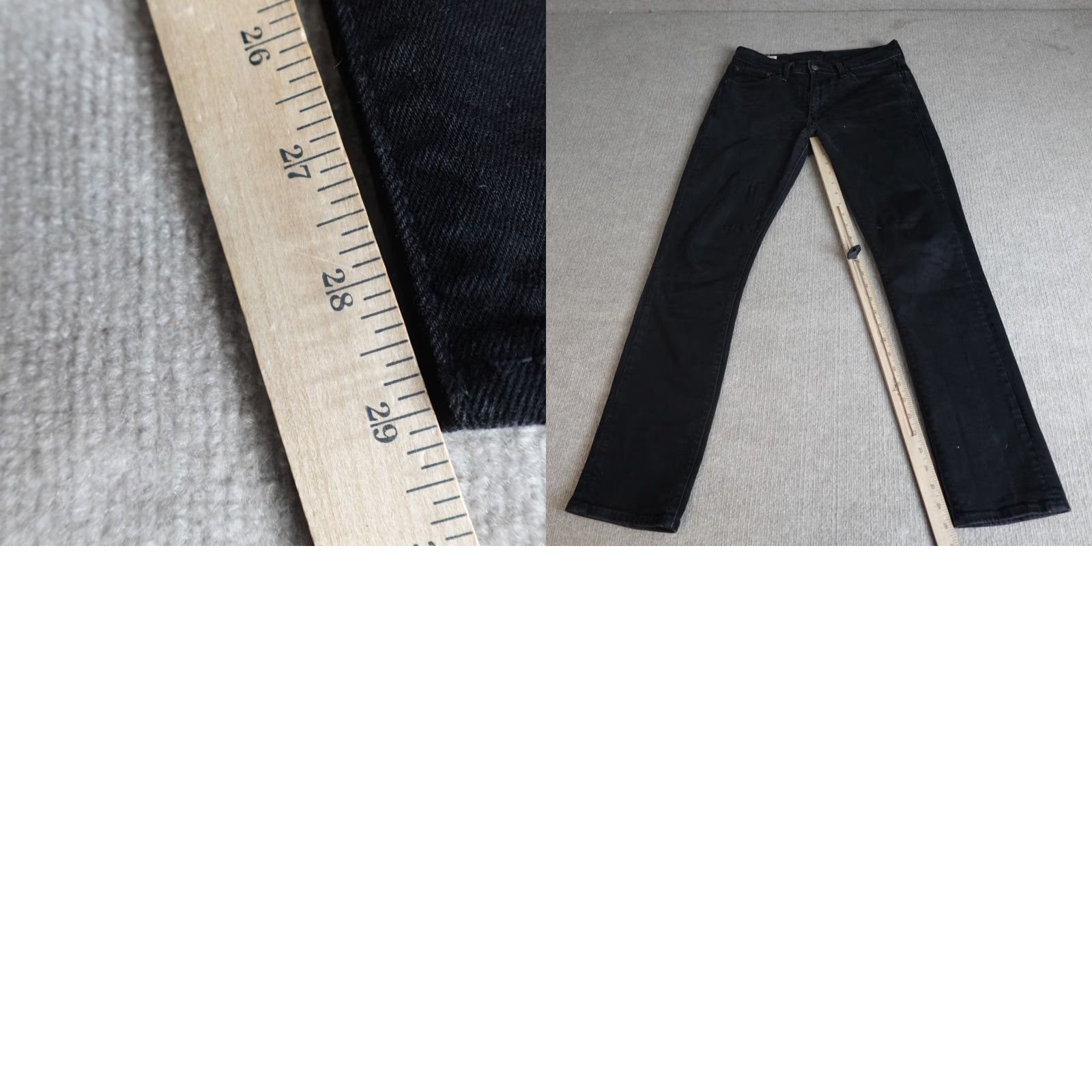 Levi's VINTAGE Levi's 511 Jeans Slim Straight 32 x 29 Black Premium Stretch Denim Men 511 Model 500 Series Size US 29 - 9 Thumbnail