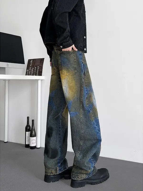 Japanese Brand Retro loose inverted wide leg jeans Size US 32 / EU 48 - 4 Thumbnail