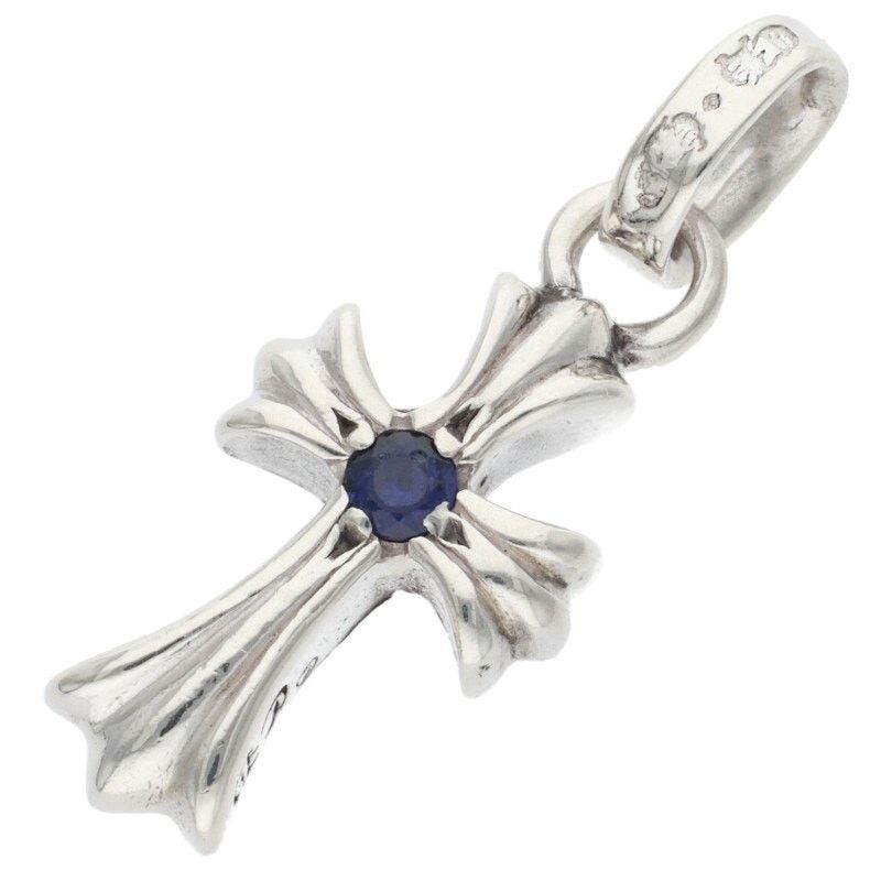 Chrome Hearts Silver Sapphire Charm Necklace
