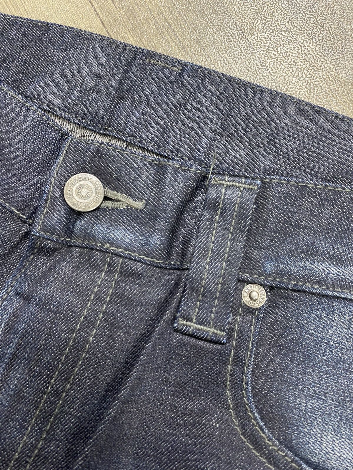 Tornado Mart 2000s Tornado Mart Waxed Clawmark Distressed Flared Jeans Size US 34 / EU 50 - 9 Thumbnail