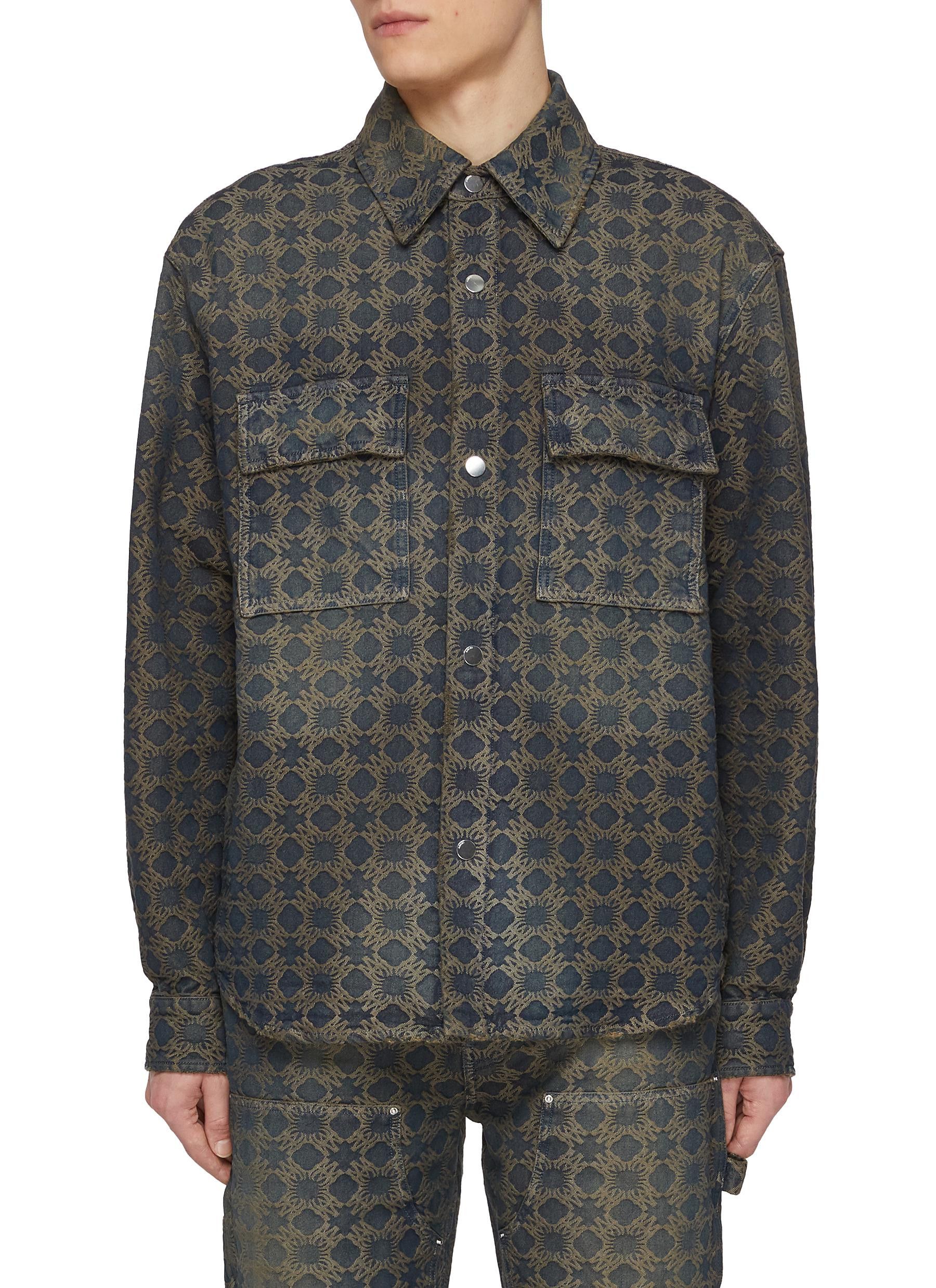 Amiri o1h1sh10525 Ma Quad Jacquard Overshirt in Dark Blue Size US M / EU 48-50 / 2 - 1 Thumbnail