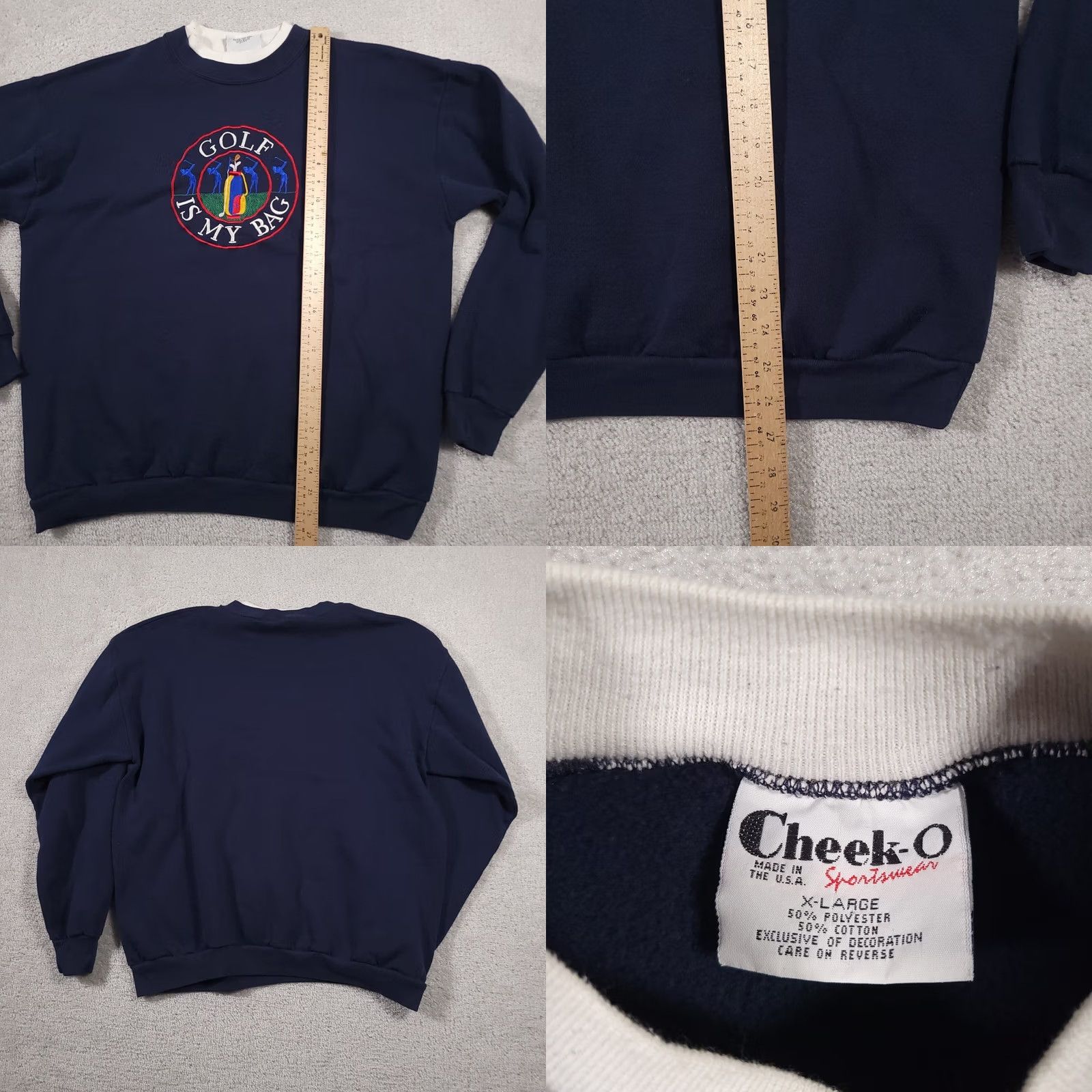 Vintage VINTAGE Cheek-O USA Made Embroidered Golf Crewneck Sweatshirt Women's XL Fleece Grandma Blue Crewneck Sweatshirt Mens Womens Size XL / US 12-14 / IT 48-50 - 8 Thumbnail