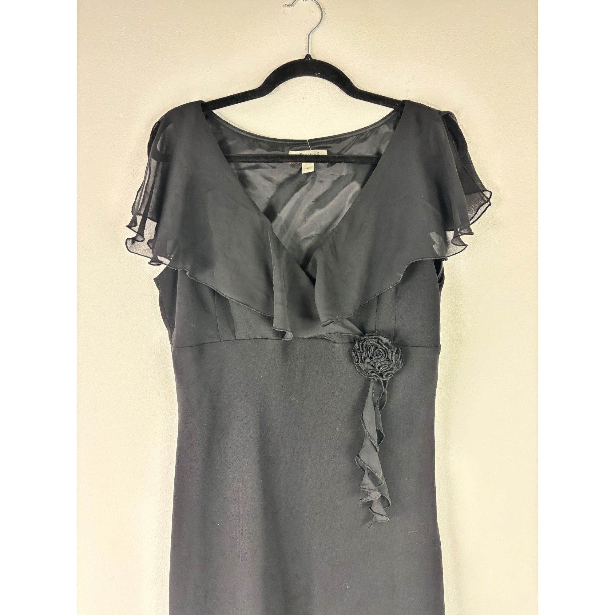 Other Jessica Black Chiffon Ruffle Dress Size XXL / US 16-18 / IT 52-54 - 2 Thumbnail